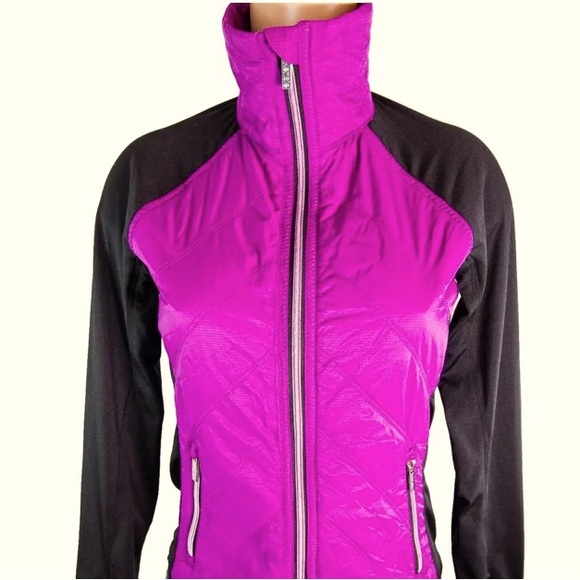 Purple Jacket with Reflective zippers =safety. Tapered waist. Like new Pre-owned - Picture 1 of 12